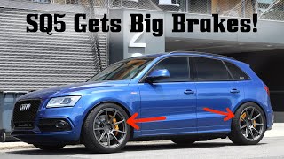 Installing HUGE Brakes on my Audi SQ5 VoshMods Upgrade [upl. by Lemak93]