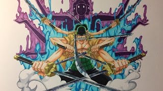 Drawing Zoro Roronoa  Asura [upl. by Dloniger]