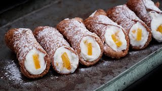 CANNOLI SICILIANOS  Con delicioso relleno de naranja [upl. by Anilrats]