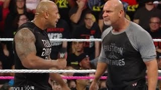 Wwe Raw 12122016 The Rock amp Goldberg face to face SEE Whats happen HD Goldberg vs Rock [upl. by Milicent724]