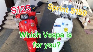 Vespa Comparison S125 vs Sprint S150 Alin ang para sayo [upl. by Hobart]