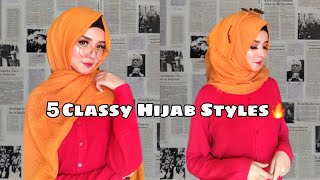 5 classy Hijab Styles [upl. by Enyak]