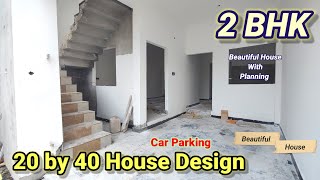 20 × 40 house plan with car parking  20 by 40 house plan 2bhk  20 × 40 2bhk house plan [upl. by Galven]