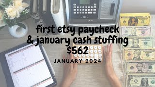 first etsy paycheck amp january cash stuffing  562  giveaway winners  financial audit [upl. by Zel946]