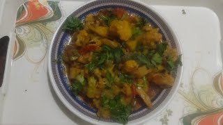 flower aur aloo ki sabji food favourite cooking delicous recipe [upl. by Anirres]