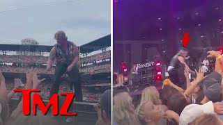 Country Singer Ernest Falls Off Stage Opening For Morgan Wallen  TMZ [upl. by Aihsikal]