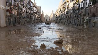 Cemetery near Spains Valencia covered in mud after devastating floods  AFP [upl. by Collimore]