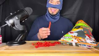 ASMR EATING HOT CHEETOS FLAMING HOT LEMON CRUNCHY ASMR [upl. by Aneetsyrk]