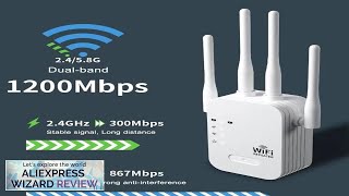 1200Mbps Wireless WiFi Repeater Booster 24G5GHz WiFi Signal Amplifier Extender Router Review [upl. by Corney982]