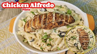 Creamy Pasta With Chicken steak Chicken Alfredo pasta Recipe  Alfredo Pasta 😋 [upl. by Yziar121]