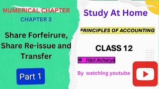 Forfeiture and Re  issue of shares  Class 12  Chapter 3  Introduction amp Format  Part 1 [upl. by Sewell411]