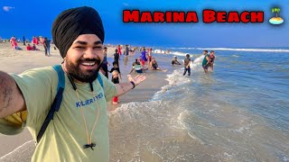 First day in Chennai Marina Beach India’s largest beach 🏖️ [upl. by Asselem766]