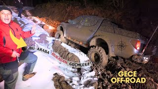 DÜZCE SİNEKLİ YAYLASI GECE OFFROAD KAR VE BUZ PART 2 AKINCILAREXTREME DUSOFFDuzceSafariOffRoad [upl. by Nospmoht]