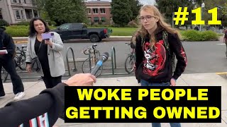 DELUDED WOKE LEFTIST MORONS getting TRIGGERED and OWNED  clown world compilation 11 [upl. by Etnod]