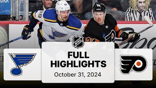 NHL Highlights  Blues vs Flyers  October 31 2024 [upl. by Ettennor138]