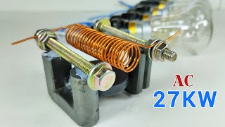 Amazing 27KW Most Powerful Free Energy Generator at Home with Big Magnet and Coper wire [upl. by Christine]