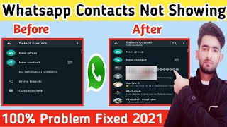 WhatsApp Contacts Names Not Showing 2021 Working Solution  WhatsApp Contact Not Showing Fixed [upl. by Lay]