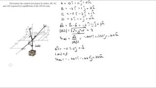 Determine the tension developed in cables AB AC and AD [upl. by Ahsiugal]