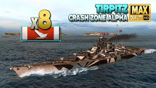 Battleship Tirpitz Domination on map quotCrash Zone Alphaquot  World of Warships [upl. by Derk354]