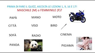 Italiano per stranieri Lezione 65 QUIZ MASCHILE FEMMINILE [upl. by Maziar]