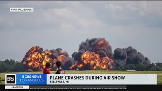 Plane crashes during Michigan air show [upl. by Levania]