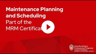 Maintenance Planning and Scheduling [upl. by Sirret]