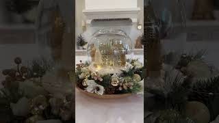 DIY Christmas Centerpiece Elegant Holiday Glass Dome Village Decoration [upl. by Toblat]