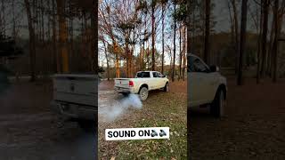 10 DEGREE CUMMINS COLD START 4wd cummins diesel 300hp powerstroke ford burnout coldstart [upl. by Cazzie]