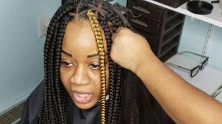 Box Braids on Short Haircut Rubberband Method [upl. by Cohin]