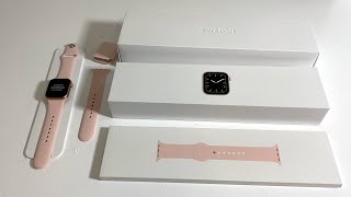 Apple Watch Series 5 Unboxing Gold Aluminum Case 40mm [upl. by Nylirehs]