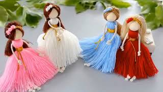 Superb Doll Making With Yarn and Cardboard  Diy Woolen Craft 💐 [upl. by Irama]