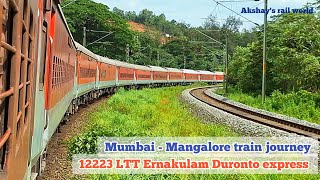 Mumbai to Mangalore monsoon train journey by Duronto express through Konkan railways [upl. by Ilujna]