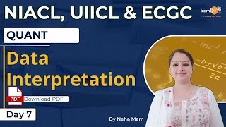 NIACL AO 2024  UIICL AO 2024  ECGC PO 2024  Data Interpretation  DI Quant  By Neha Mam [upl. by Miru]