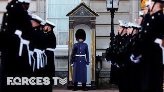 Why The Royal Navy Went On Guard At Buckingham Palace  Forces TV [upl. by Ocirled170]