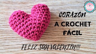 TUTORIAL CORAZÓN AMIGURUMI FÁCIL [upl. by Birck224]