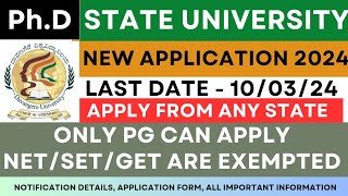 PhD Admission Notification 2024 [upl. by Airalav871]