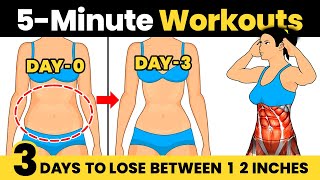 5 Minute STANDING ABS Workout 🔥 Lose Your BELLY FAT in 3 Days [upl. by Ydnem579]