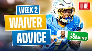 Fantasy Football Week 2 Waiver Wire Advice  Players to Add and Drop 2024 [upl. by Yartnod]