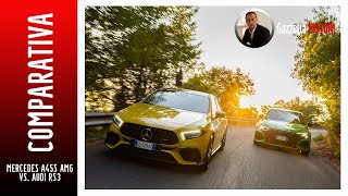 Mercedes A45S AMG vs Audi RS3  COMPARATIVA [upl. by Laaspere]