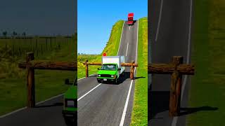 Trucks VS Wooden Obstacle BeamNG Drive [upl. by Odraleba551]