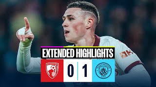 EXTENDED HIGHLIGHTS  Bournemouth 01 Man City  Fodens goal wins the match [upl. by Eicram]