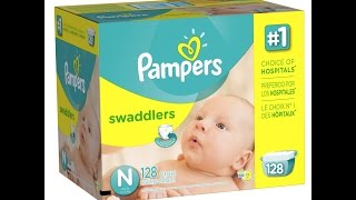 Pampers Swaddlers Diapers Size N Giant Pack 128 Count [upl. by Uht]