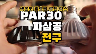 매장인테리어조명 추천 LED PAR30 파삼공전구 리뷰 및 색온도 총광속 조도 광효율 간단하게 알아보기 [upl. by Makell]