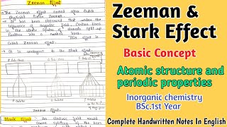 Zeeman Effect And Stark Effect  Atomic Structure and Periodic Properties [upl. by Sherline]