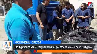 Esc Agrotécnica Manuel Belgrano donación por parte de veladero de un Biodigestor [upl. by Karas]