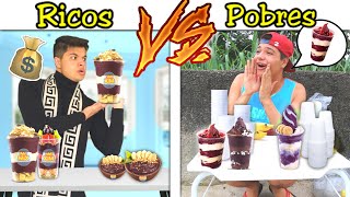 RICOS VS POBRES NA LOJINHA DE AÇAÍ 5 QUEM GANHAR MAIS DINHEIRO VENCE [upl. by Rolanda]