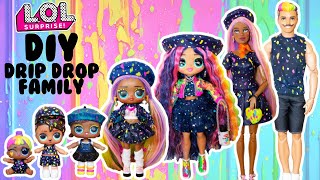 DIY LOL Surprise Family Drip Drop MEGA Makover Custom Fun Craft With Barbie amp Ken Dolls [upl. by Euqinor32]