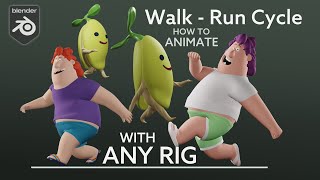 How to make WalkRun Cycle with any Rig  by using only two tools Tutorial [upl. by Dave564]