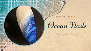 Ocean Nails design tutorial DIY easy beginner friendly [upl. by Payton]