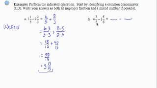 SWL3E7 Basic Arithmetic  Adding amp Subtracting Mixed Numbers [upl. by Delphina]